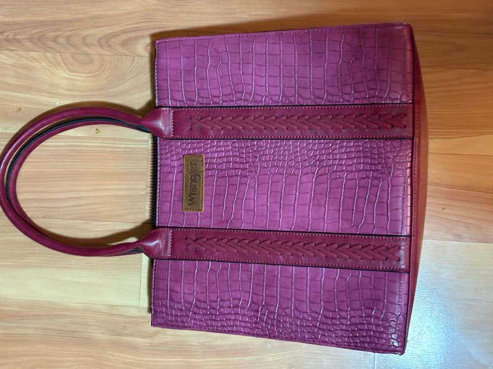 Pink Wrangler Tote Satchel bag for Women Top Handle Detachable Strap